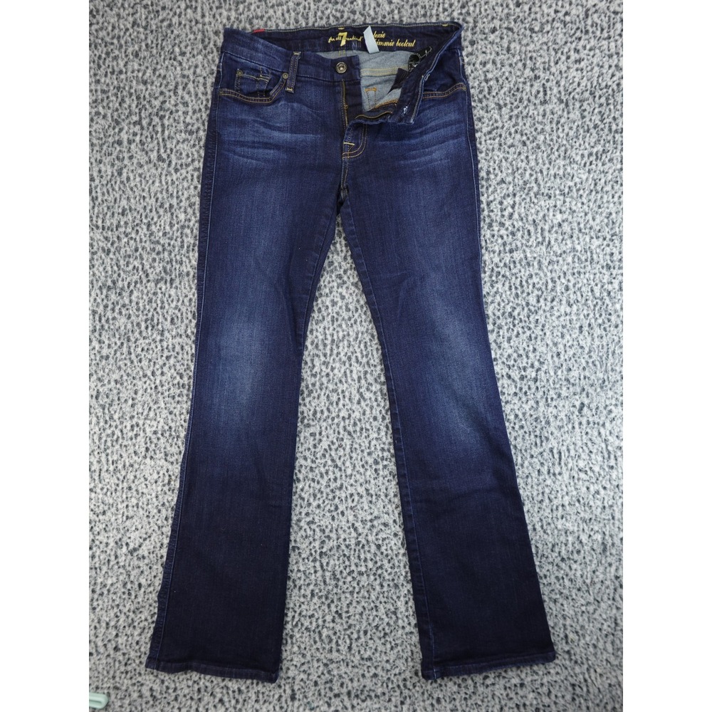 7 For‎ All Mankind Kimmie Bootcut Jeans Womens 29 Dark Blue Lexie Mid Rise